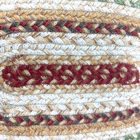Lot 2 x Vintage Mini Small Oval Braided Rag Rugs 15" x 10" Dollhouse Plant Mats - Picture 3 of 6